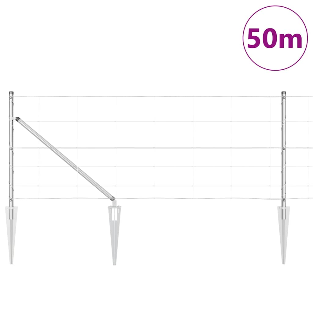 Wildzaun Silber 50 x 0,8 m Verzinkter Stahl